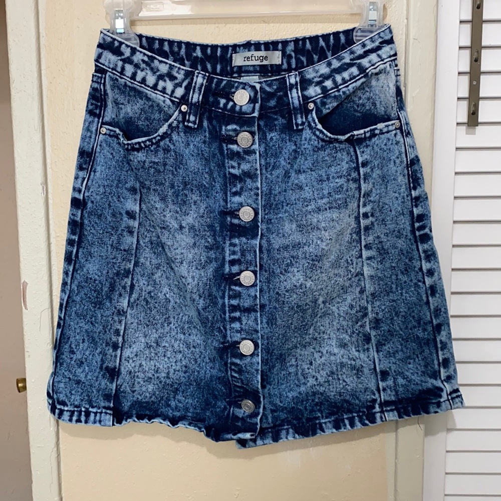 Refuge button up Denim skirt